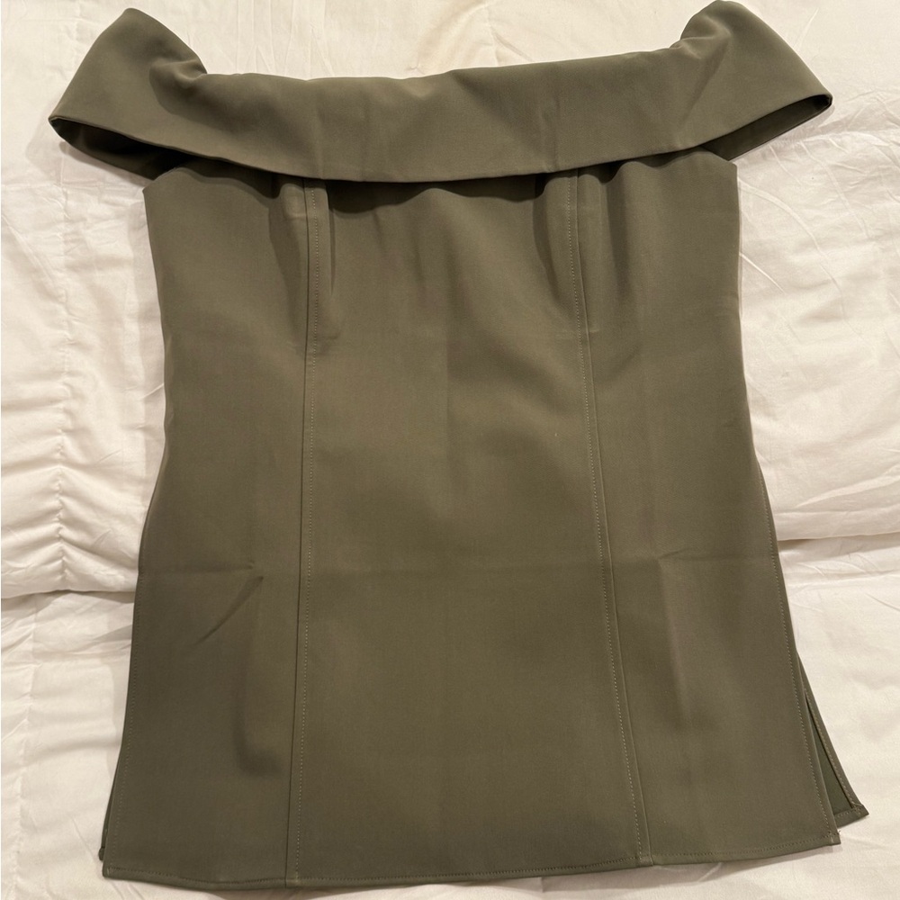 Mango Olive Off the Shoulder Top